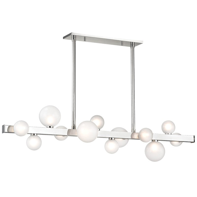 8744-PN Mini Hinsdale 12 Light Linear Chandelier Main Image