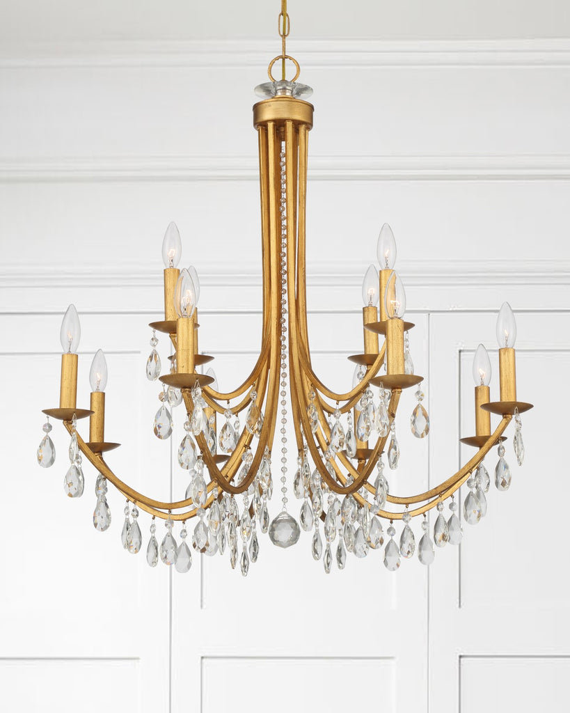 8829-GA-CL-MWP Bridgehampton 12 Light Chandelier | Lifestyle Image