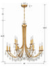 8829-GA-CL-MWP Bridgehampton 12 Light Chandelier | Dimensions Image