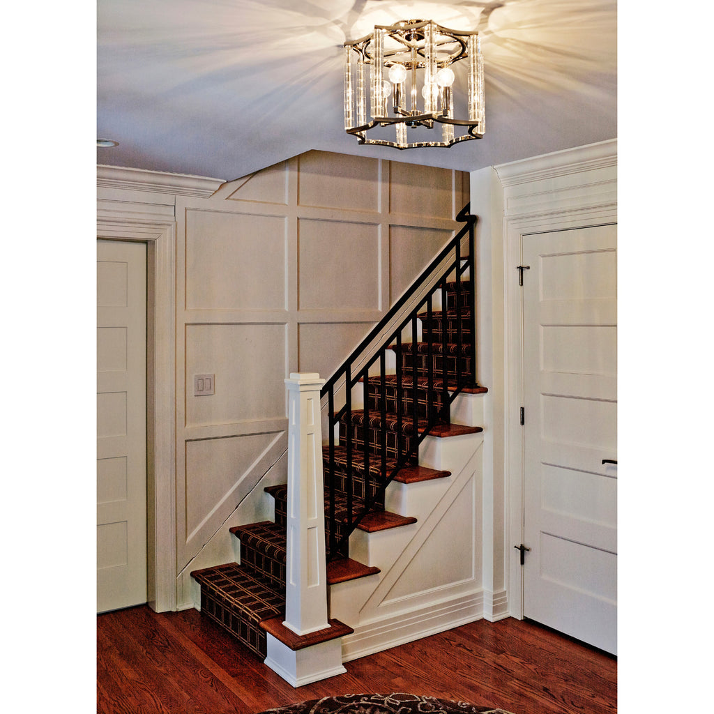 Crystorama Carson 16'' Semi Flush Mount in Polished Nickel - Lifestyle View