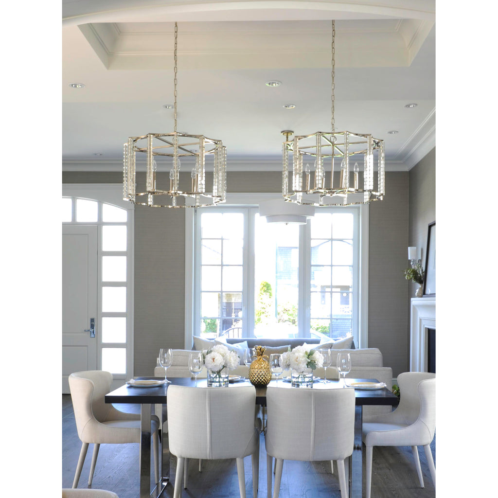 Crystorama Carson 28'' Chandelier in Polished Nickel - Lifestyle View