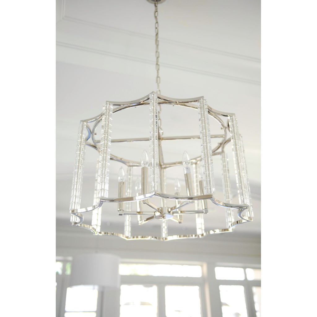 Crystorama Carson 28'' Chandelier in Polished Nickel - Lifestyle View