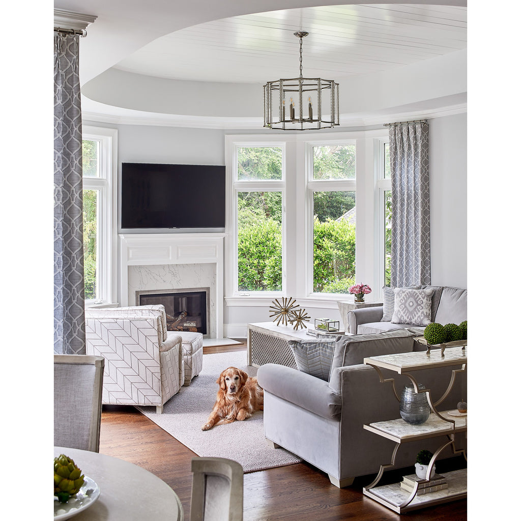 Crystorama Carson 28'' Chandelier in Polished Nickel - Lifestyle View