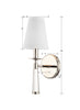 8861-PN Baxter 1 Light Sconce | Dimensions Image