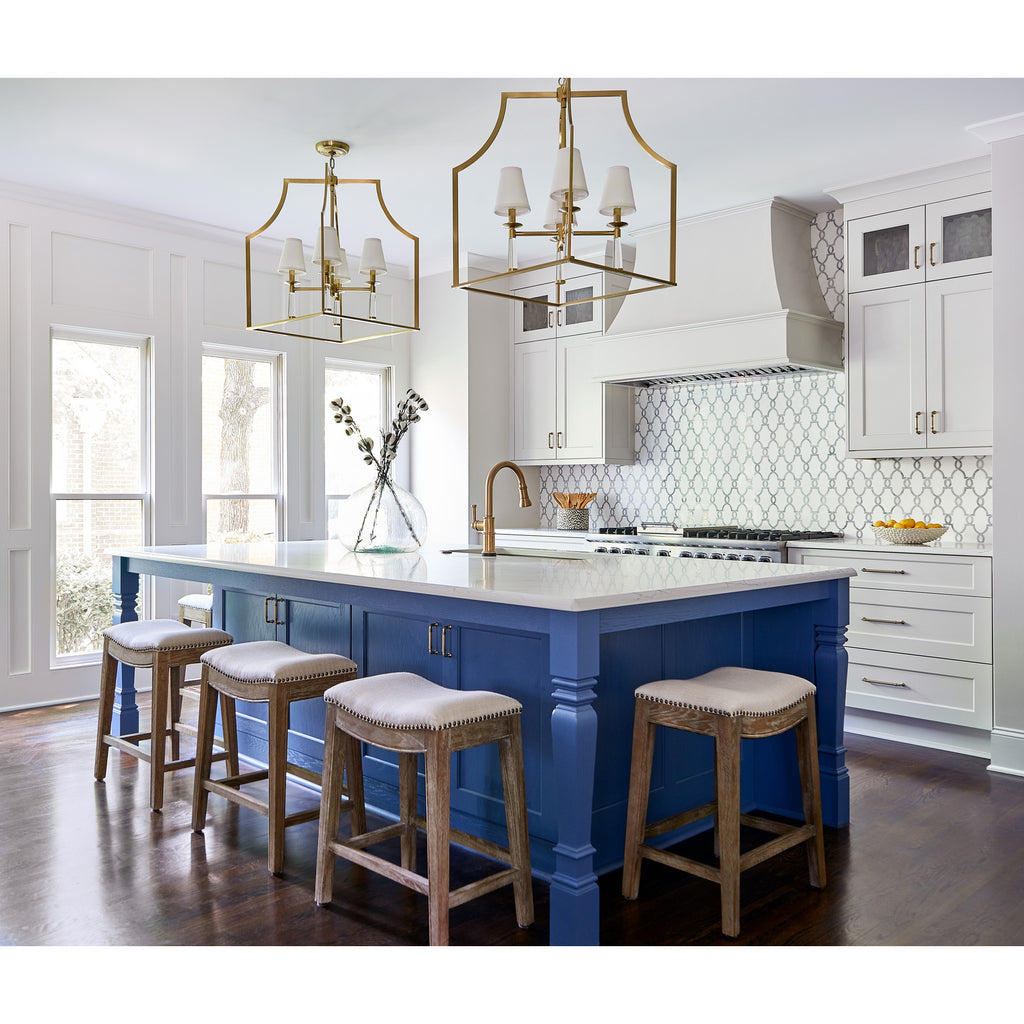 Crystorama Baxter 22'' Chandelier in Aged Brass - Lifestyle View