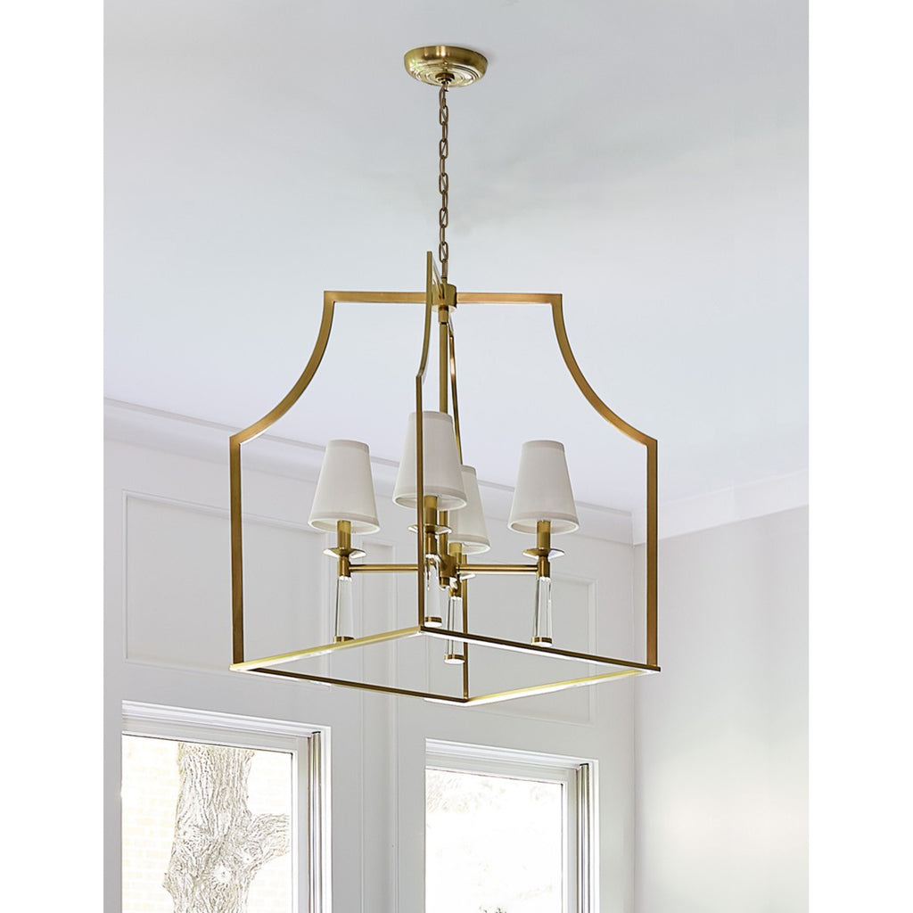 Crystorama Baxter 22'' Chandelier in Aged Brass - Lifestyle View