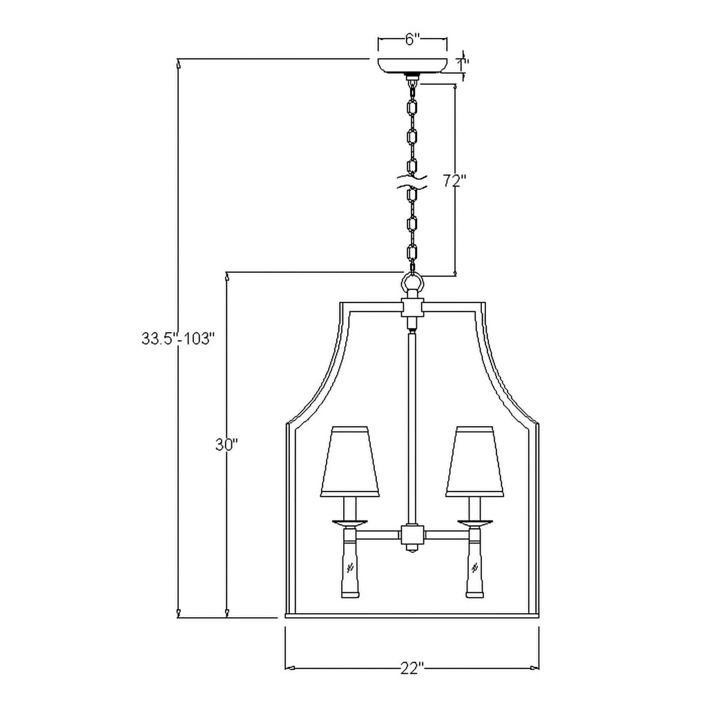 Crystorama Baxter 22'' Chandelier - Product Dimensions