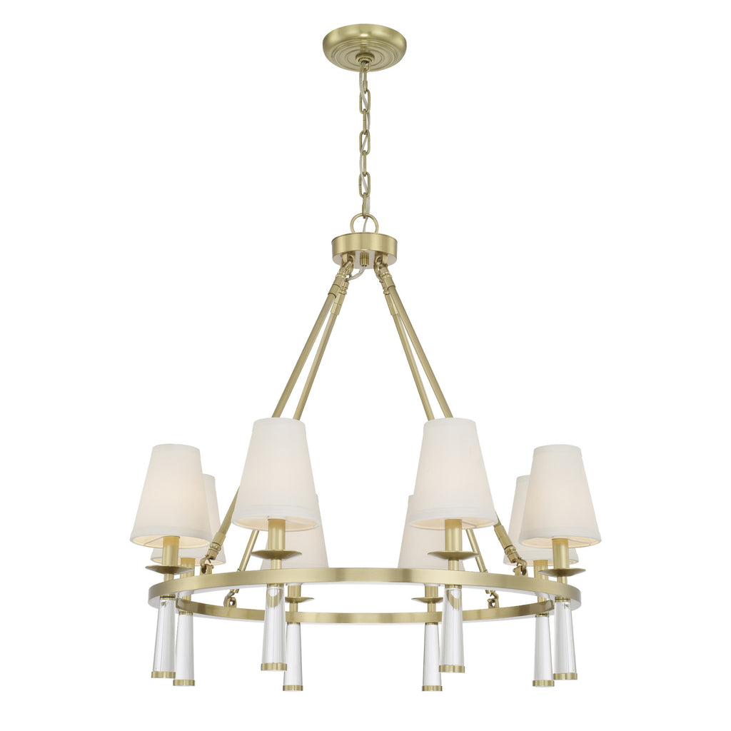Crystorama Baxter 31.5'' Chandelier in Aged Brass - Additional View