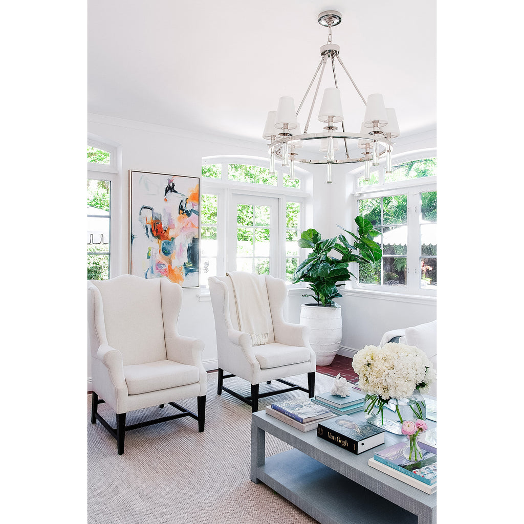 Crystorama Baxter 31.5'' Chandelier in Polished Nickel - Lifestyle View