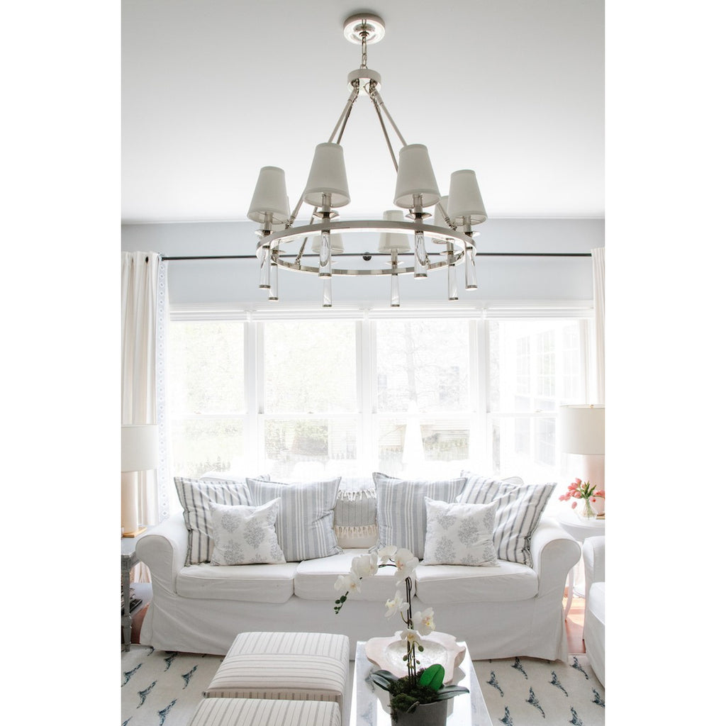 Crystorama Baxter 31.5'' Chandelier in Polished Nickel - Lifestyle View