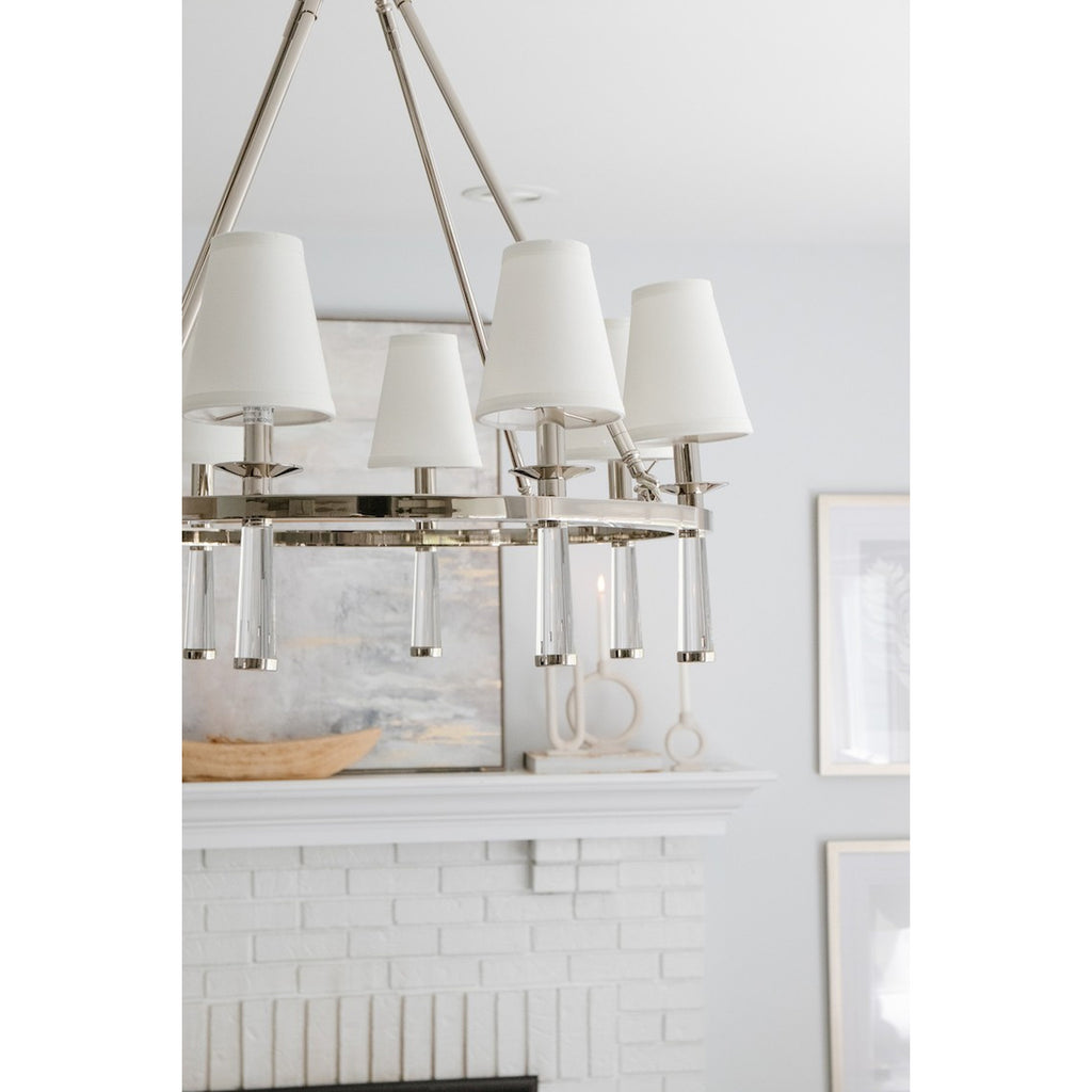 Crystorama Baxter 31.5'' Chandelier in Polished Nickel - Lifestyle View