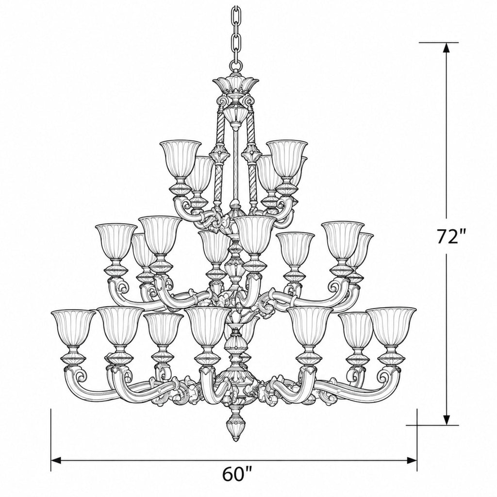 Crystorama Natural Alabaster 60" Chandelier - Product Dimensions