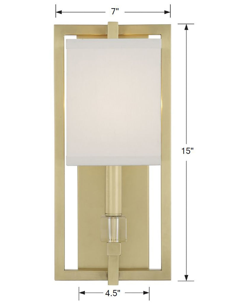 8881-AG Dixon 1 Light Sconce | Dimensions Image