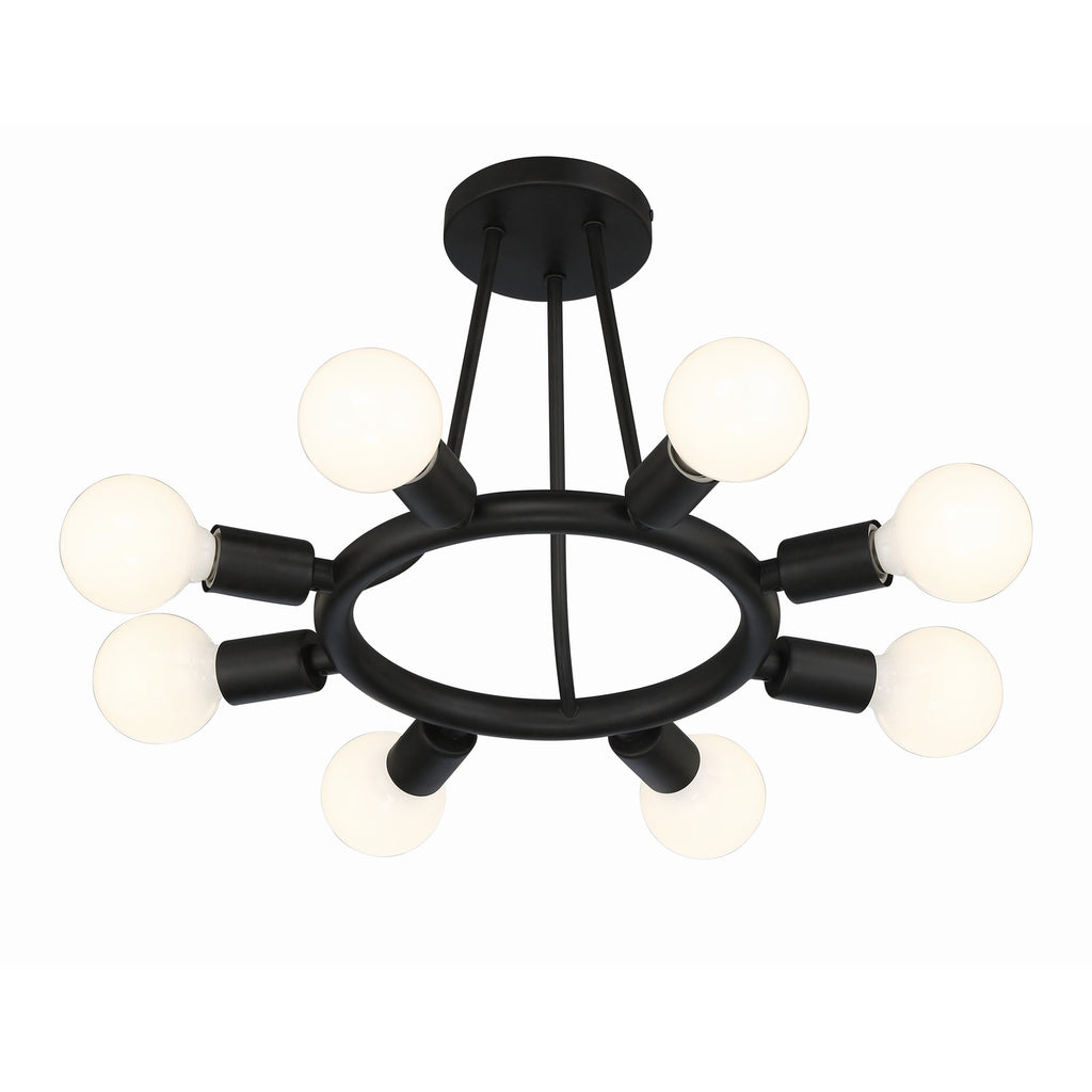 Crystorama Dakota 15'' Semi Flush Mount in Black - Additional View
