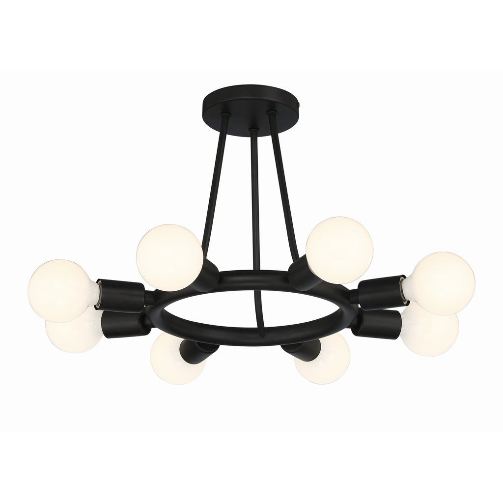 Crystorama Dakota 15'' Semi Flush Mount in Black - Additional View