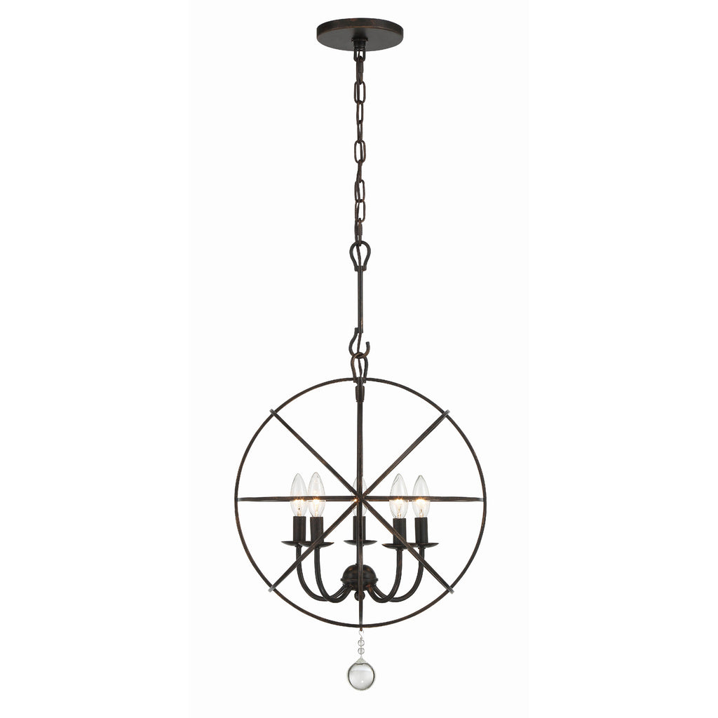 Crystorama Solaris 17'' Chandelier in English Bronze - Additional View
