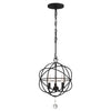 9225-BK Solaris 3 Light Mini Chandelier | Main Image