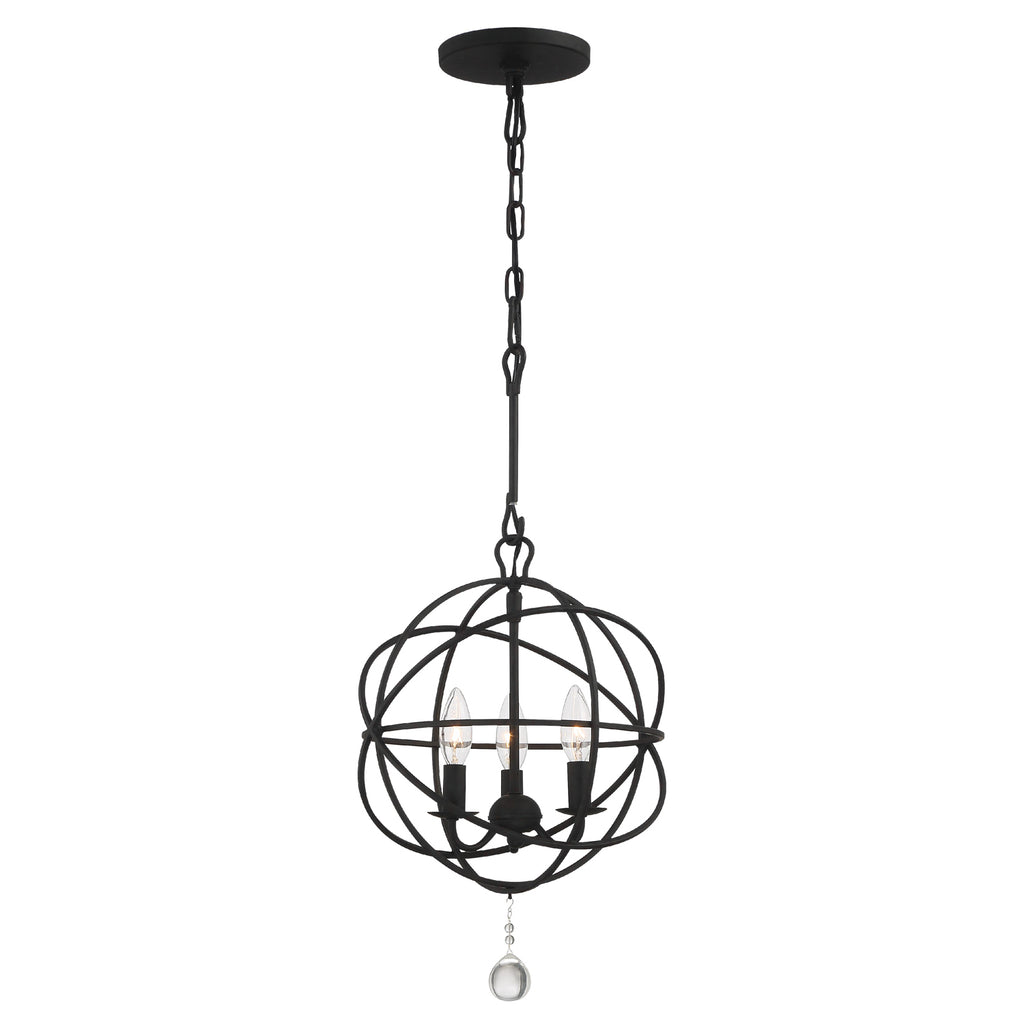 9225-BK Solaris 3 Light Mini Chandelier | Main Image