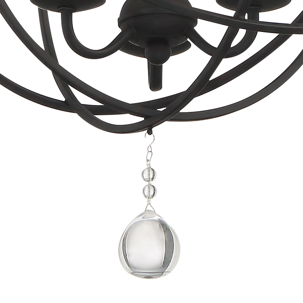 9225-BK Solaris 3 Light Mini Chandelier | Alternate Image