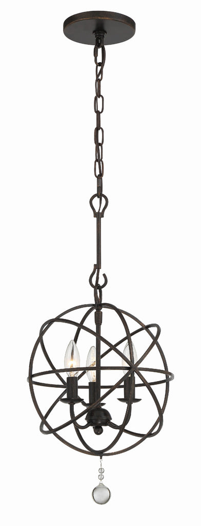 9225-EB_ULN Solaris 3 Light Mini Chandelier | Main Image