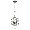Crystorama-OPEN-BOX Solaris 3 Light Mini Chandelier in English Bronze - Front View