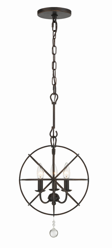 9225-EB_ULN Solaris 3 Light Mini Chandelier | Alternate Image