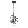 Crystorama-OPEN-BOX Solaris 3 Light Mini Chandelier in English Bronze - Additional View
