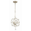 Crystorama-OPEN-BOX Solaris 3 Light Mini Chandelier in Olde Silver - Front View