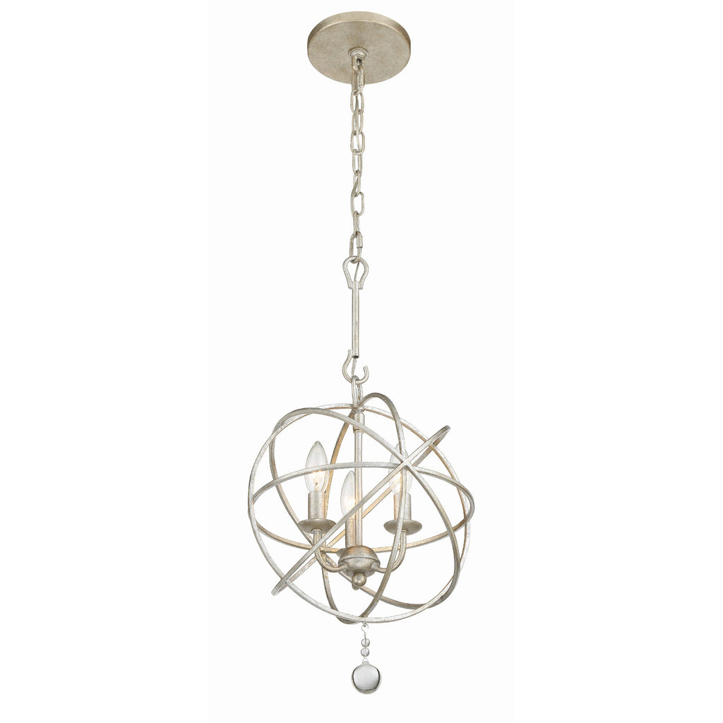 Crystorama-OPEN-BOX Solaris 3 Light Mini Chandelier in Olde Silver - Additional View