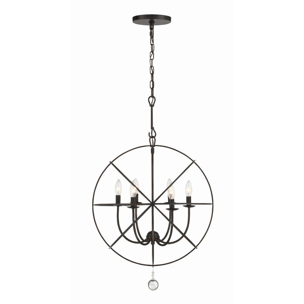 Crystorama-OPEN-BOX Solaris 6 Light Chandelier in English Bronze - Additional View