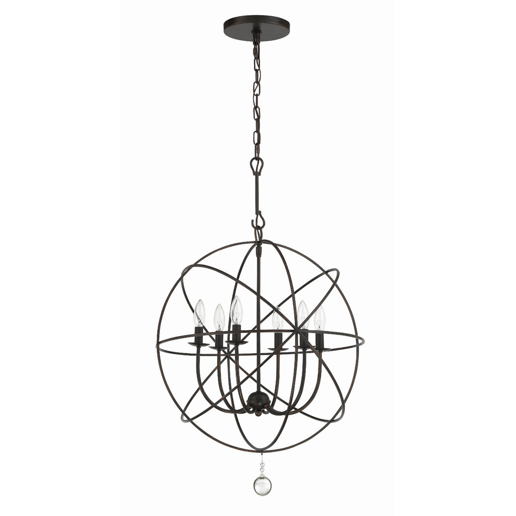 Crystorama-OPEN-BOX Solaris 6 Light Chandelier in English Bronze - Additional View