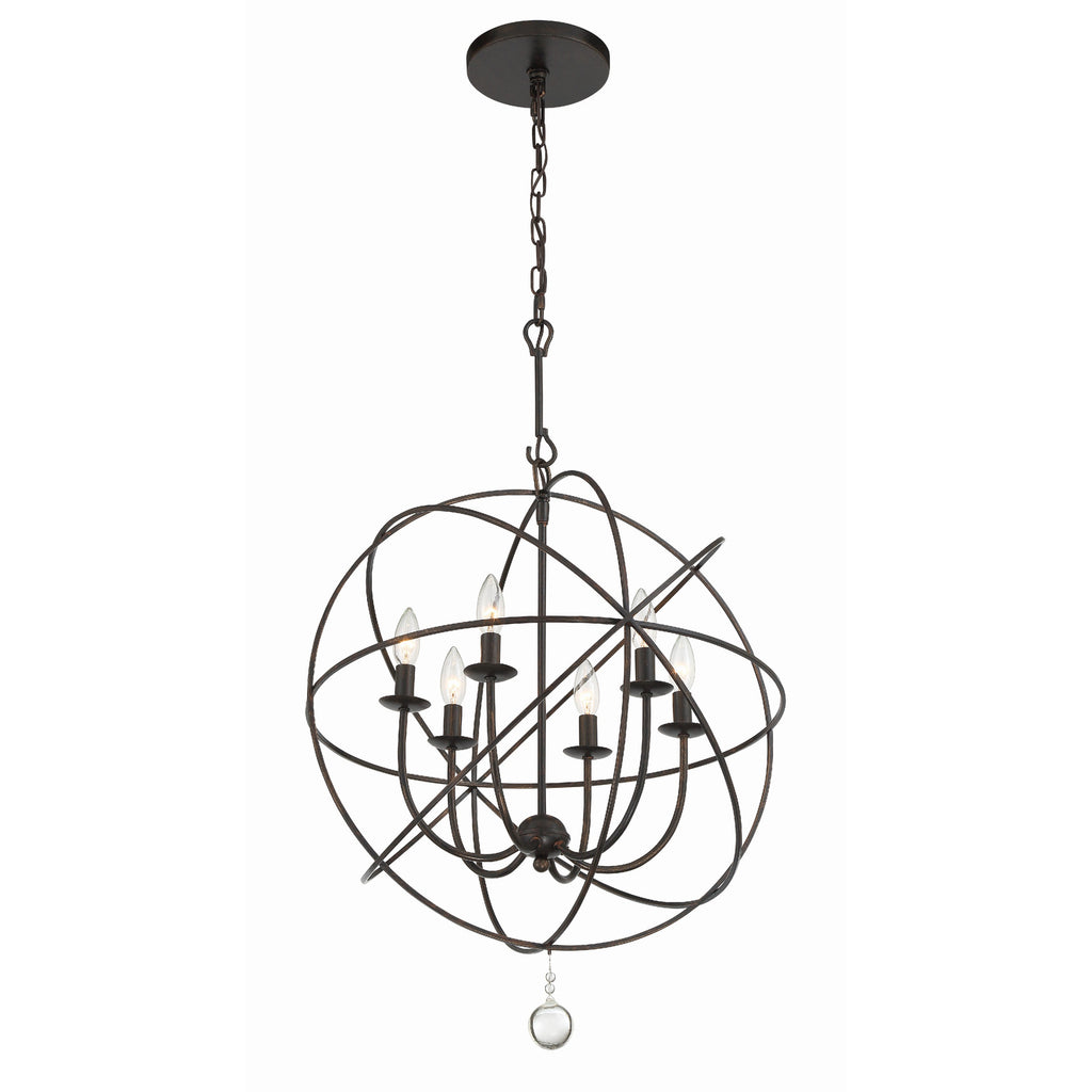 Crystorama-OPEN-BOX Solaris 6 Light Chandelier in English Bronze - Additional View