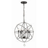 Crystorama-OPEN-BOX Solaris 6 Light Chandelier in English Bronze - Front View