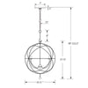 Crystorama Solaris 22.5'' Chandelier - Product Dimensions