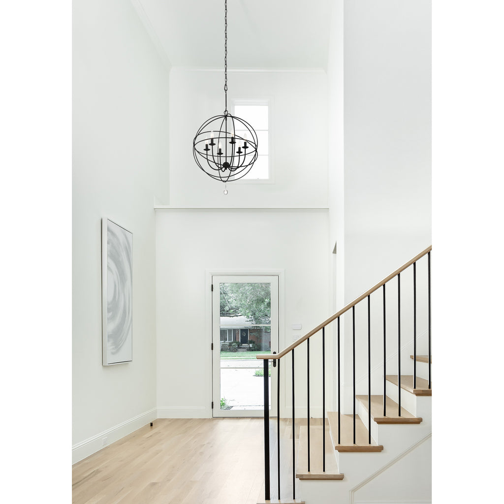 Crystorama Solaris 28.5'' Chandelier in Black - Lifestyle View