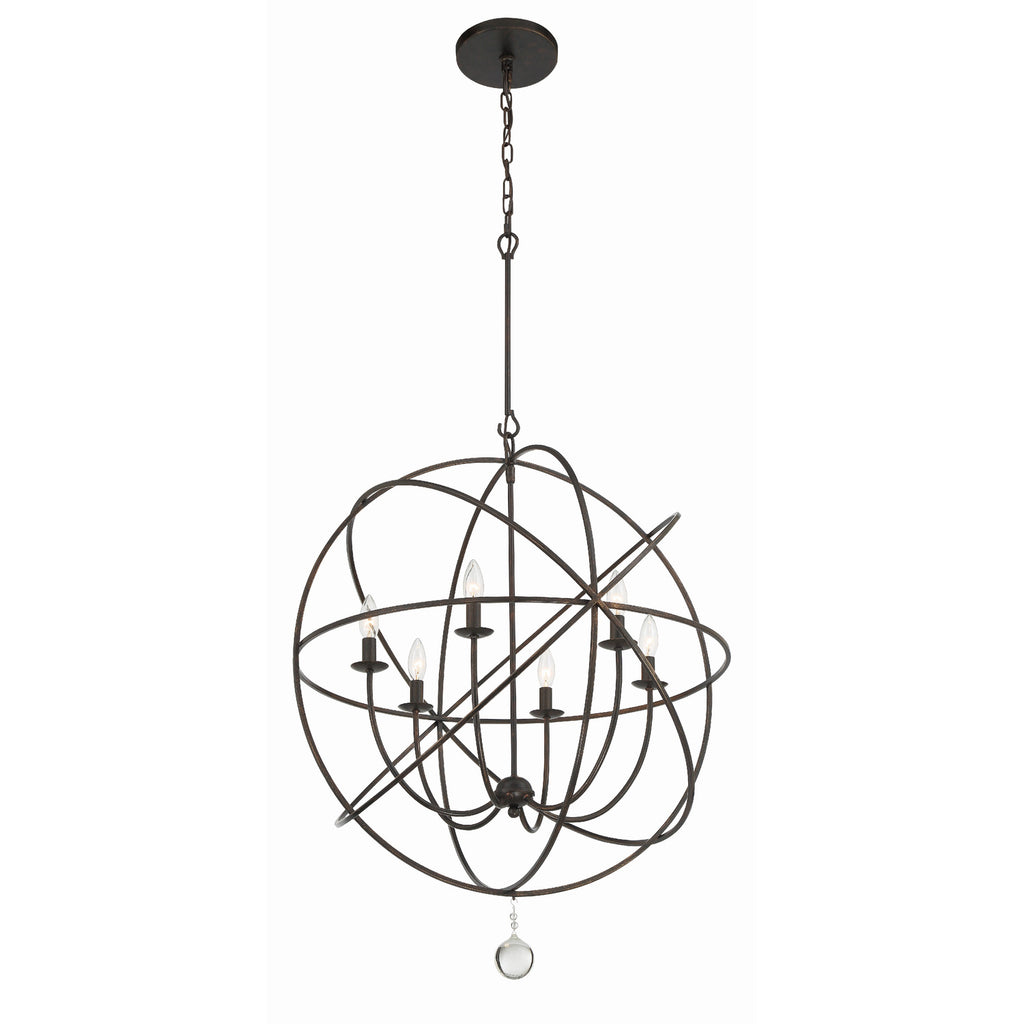 Crystorama Solaris 28.5'' Chandelier in English Bronze - Additional View