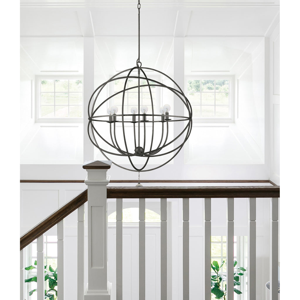 Crystorama Solaris 28.5'' Chandelier in English Bronze - Lifestyle View
