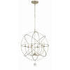Crystorama Solaris 28.5'' Chandelier in Olde Silver - Front View