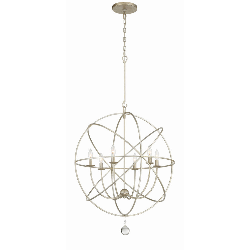 Crystorama Solaris 28.5'' Chandelier in Olde Silver - Front View
