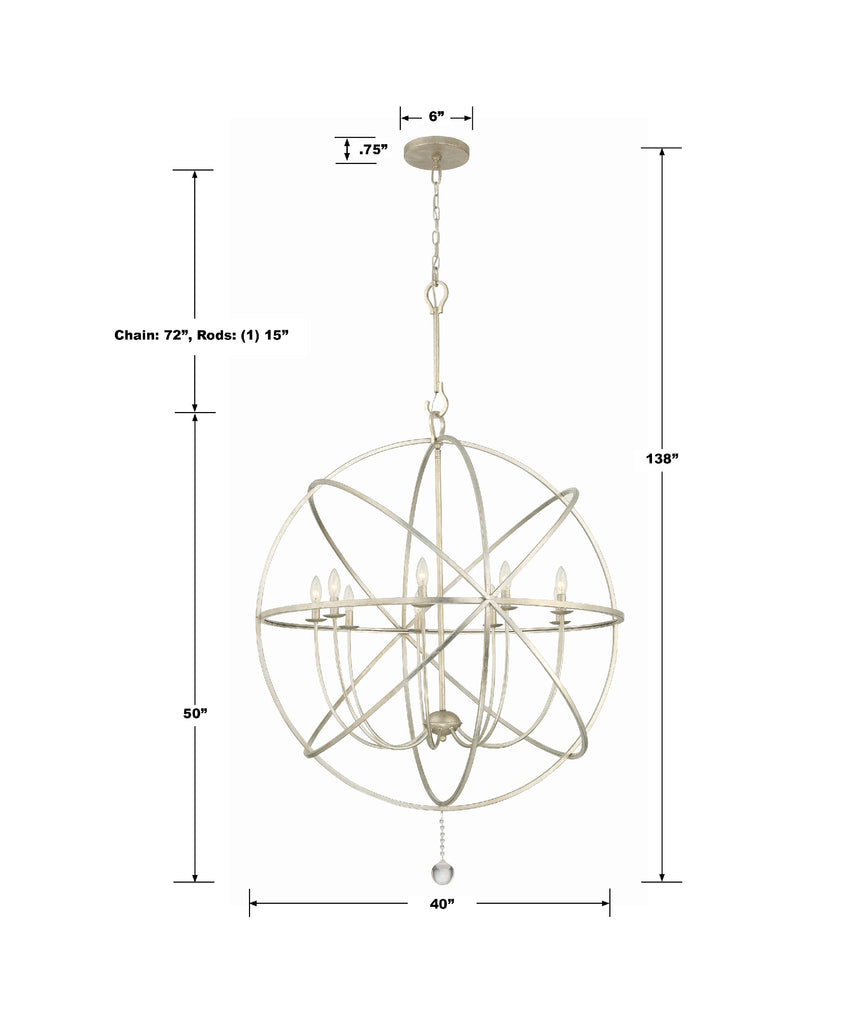 Crystorama Solaris 40'' Chandelier - Product Dimensions