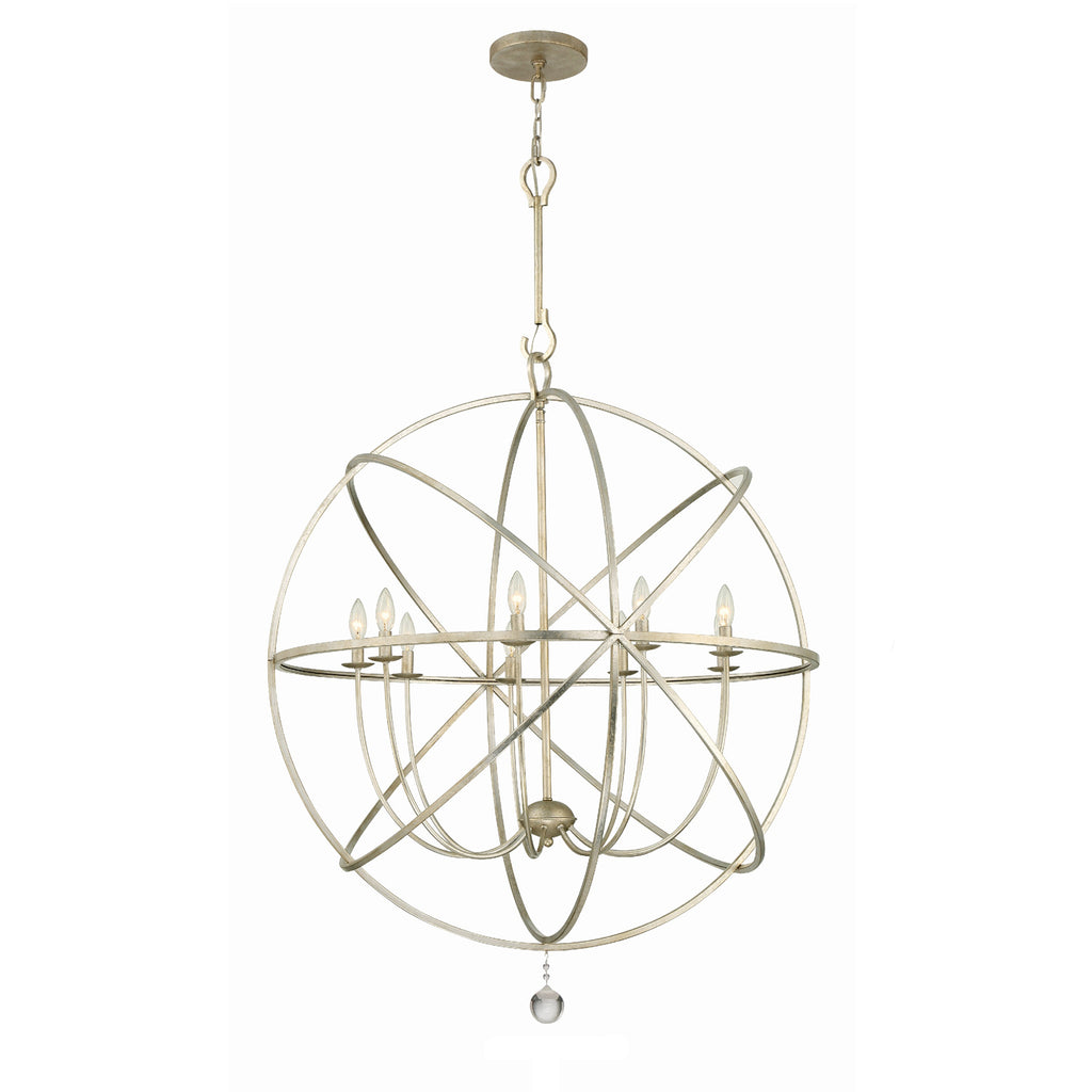 Crystorama Solaris 40'' Chandelier in Olde Silver - Front View
