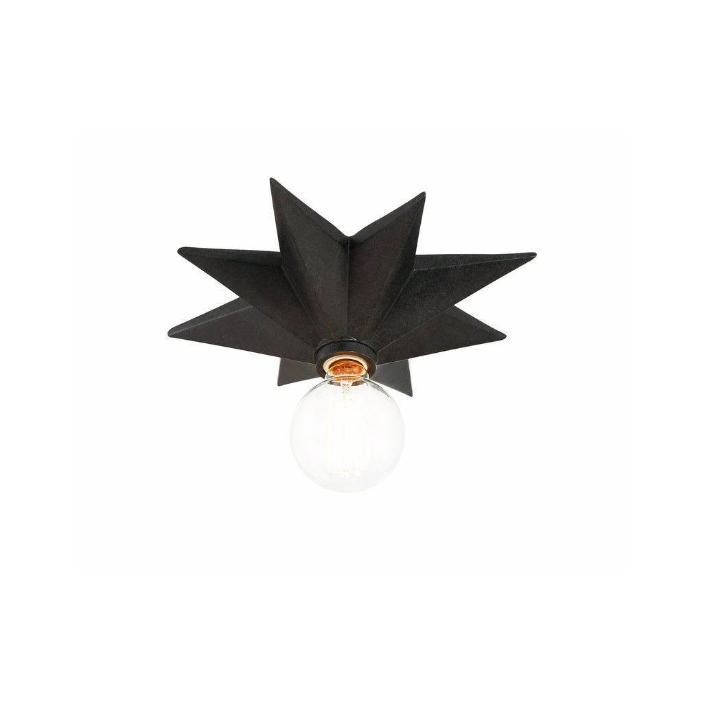 Crystorama Astro 12'' Flush Mount in Black - Front View