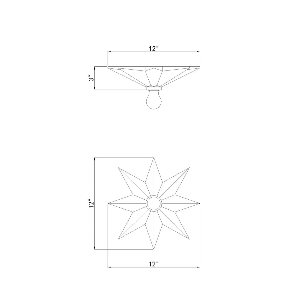Crystorama Astro 12'' Flush Mount - Product Dimensions
