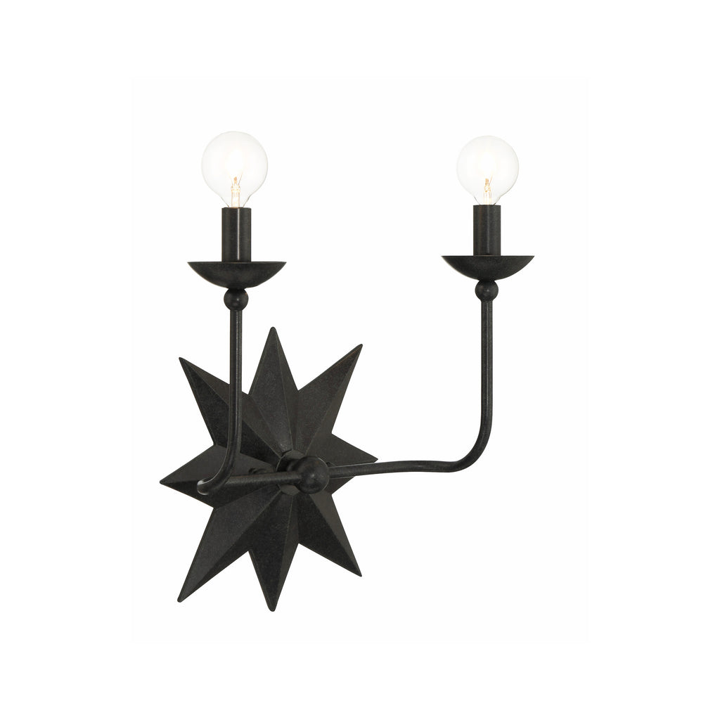 Crystorama Astro 13'' Sconce in Black - Additional View