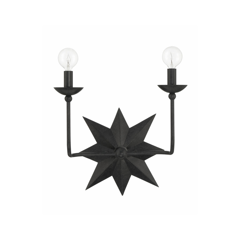 Crystorama Astro 13'' Sconce in Black - Additional View