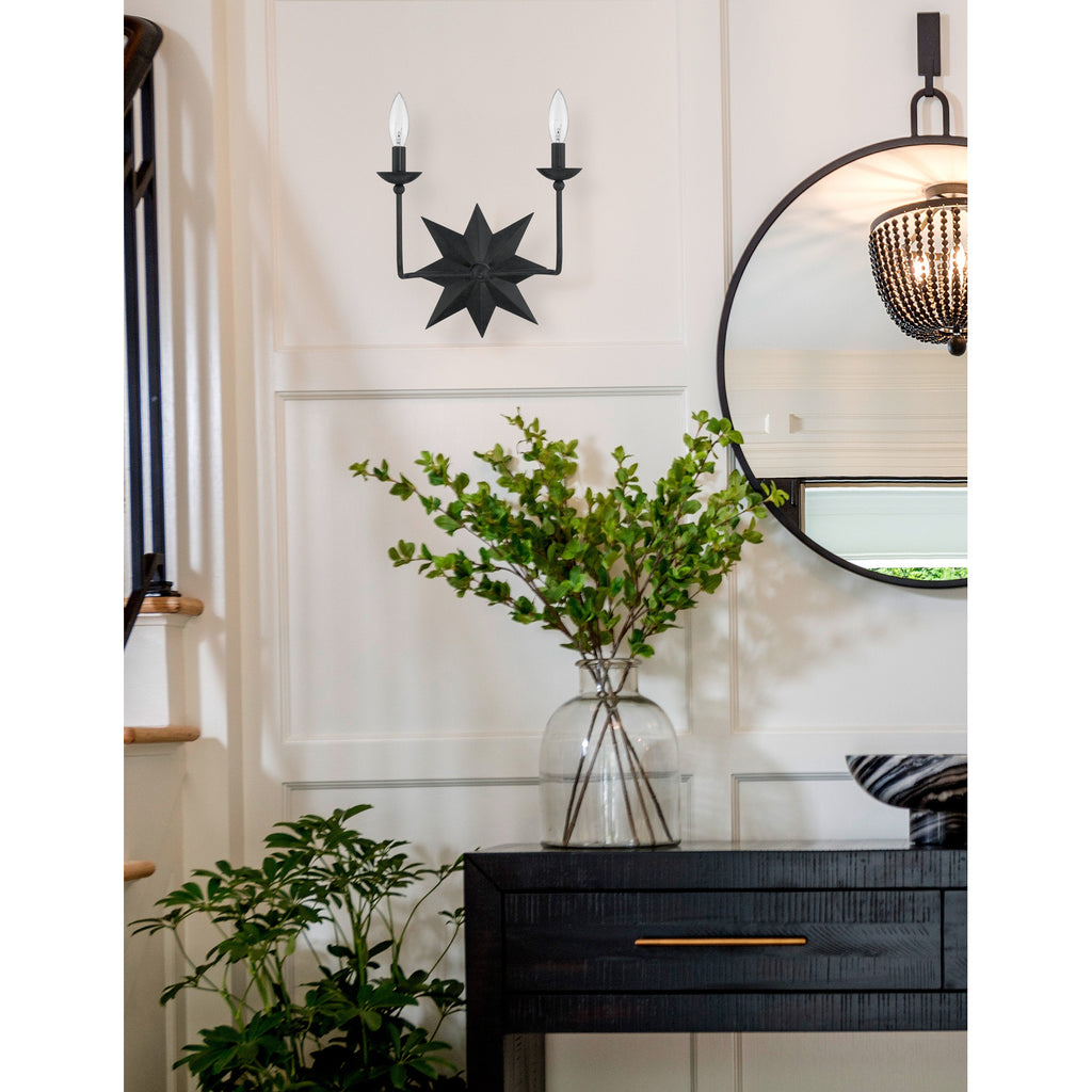 Crystorama Astro 13'' Sconce in Black - Lifestyle View