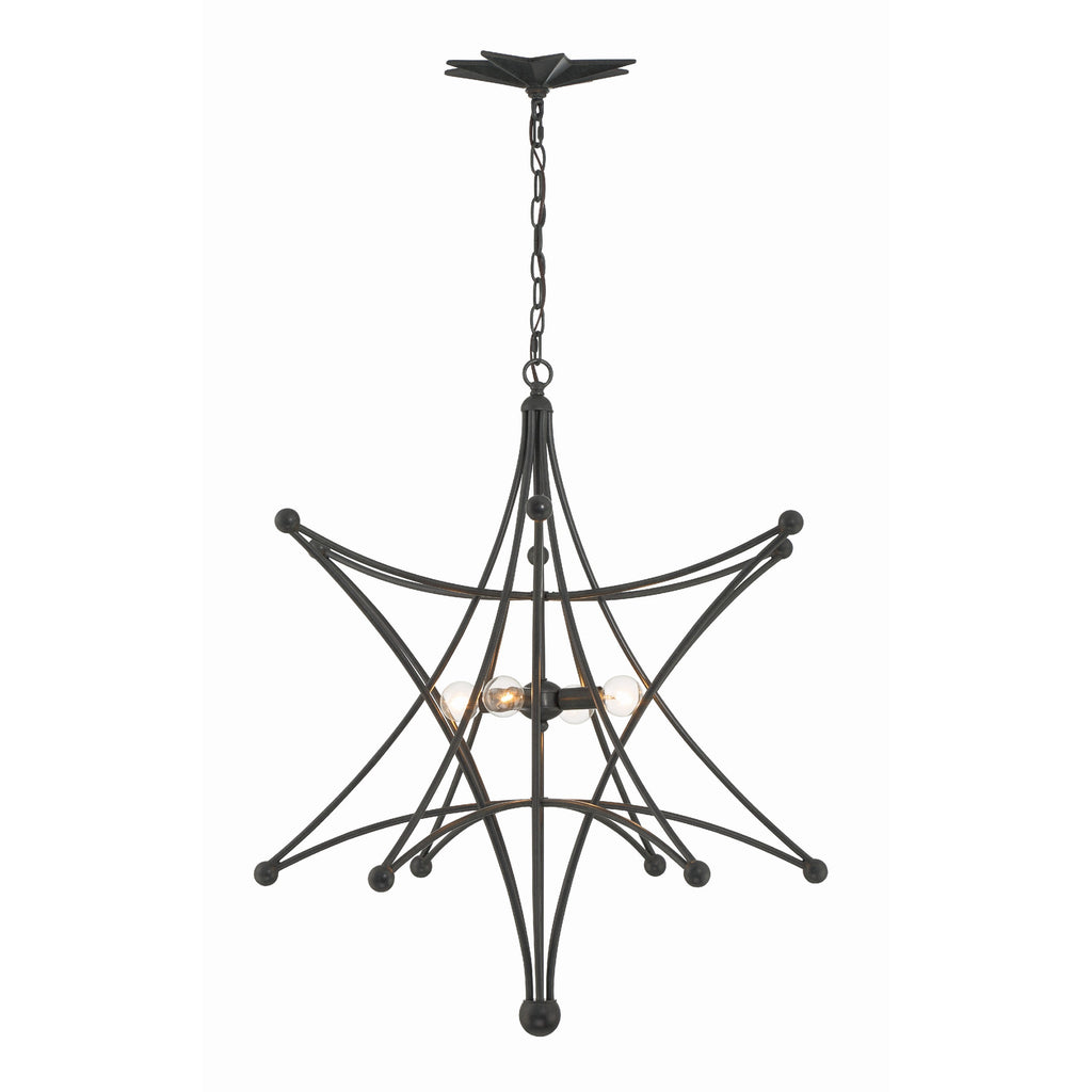 Crystorama Astro 27'' Chandelier in Black - Additional View