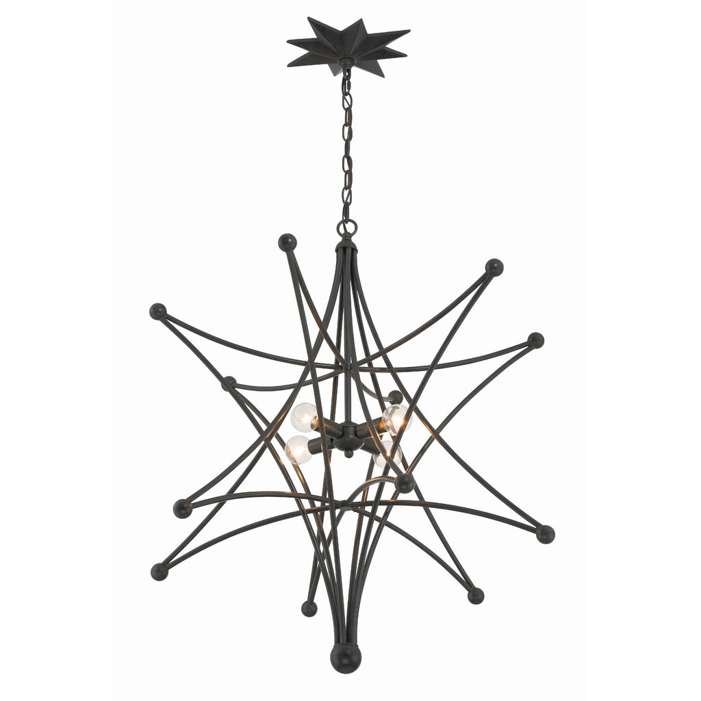 Crystorama Astro 27'' Chandelier in Black - Additional View