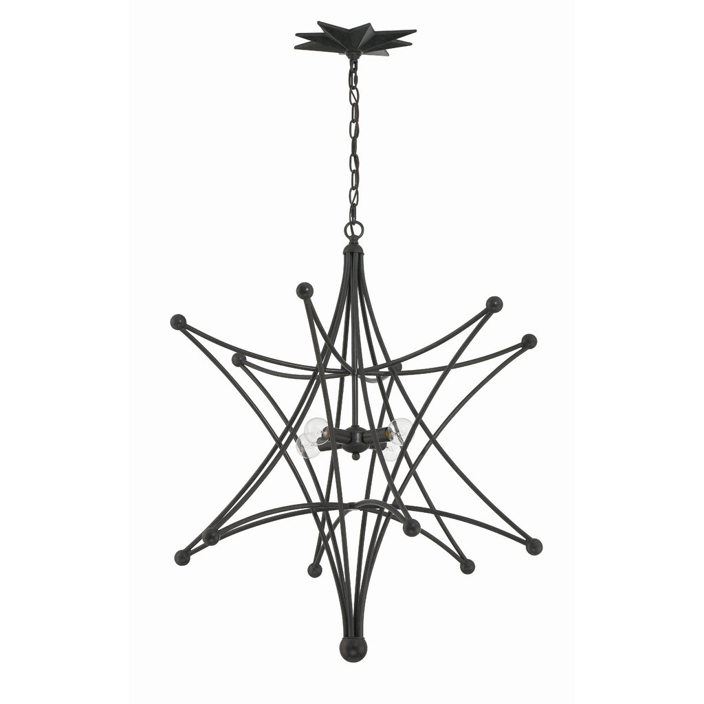 Crystorama Astro 27'' Chandelier in Black - Additional View