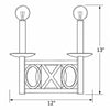 Crystorama Odette 12" Sconce - Product Dimensions